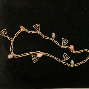 2/$15 - Vintage stone &metal abstract necklace